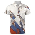 thumbnail image 4 of Marble Texture Men Zipper T-shirt Summer Casual Short Sleeve T-shirt Top, 4 of 7