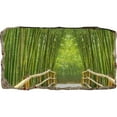 thumbnail image 3 of Startonight 3D Mural Wall Art Photo Decor Green Bamboo Bridge Amazing Dual View Surprise Medium Wall Mural Wallpaper for Bedroom Nature Wall Paper Art Gift 47.24 ?? By 86.61 ??, 3 of 4