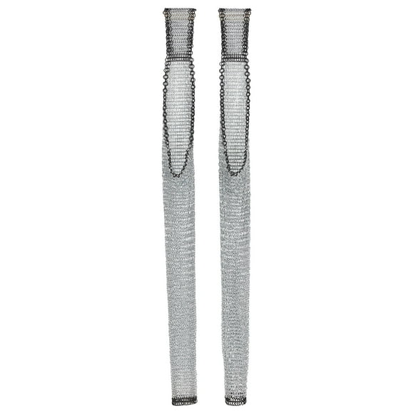 Armory Replicas Leg Pair Chainmail Silver/Black - Full Leg Coverage with Black Ring Line, 10/16 Ring Size, Approx. 5.1 kg