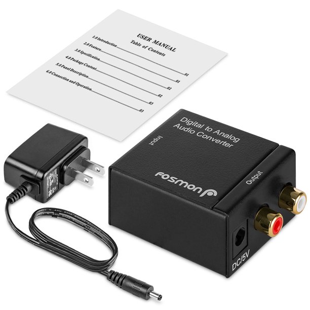 Fiber Cable Digital Optical Coax To Analog Rca L R Audio Converter Adapter Walmart Com Walmart Com