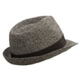 thumbnail image 3 of Men's Paper Braid Ribbon Fedora - Coffee Tweed XL, 3 of 5