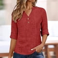 thumbnail image 2 of Womens Button-Down Cotton Linen Top，Plus Size Gauze Tops Gauze Tunic Shirts For Women Womens Gauze Tops And Blouses Cotton Peasant Tops Cotton Blouses For Women Bohemian Tops For Women Linen Tunic, 2 of 4