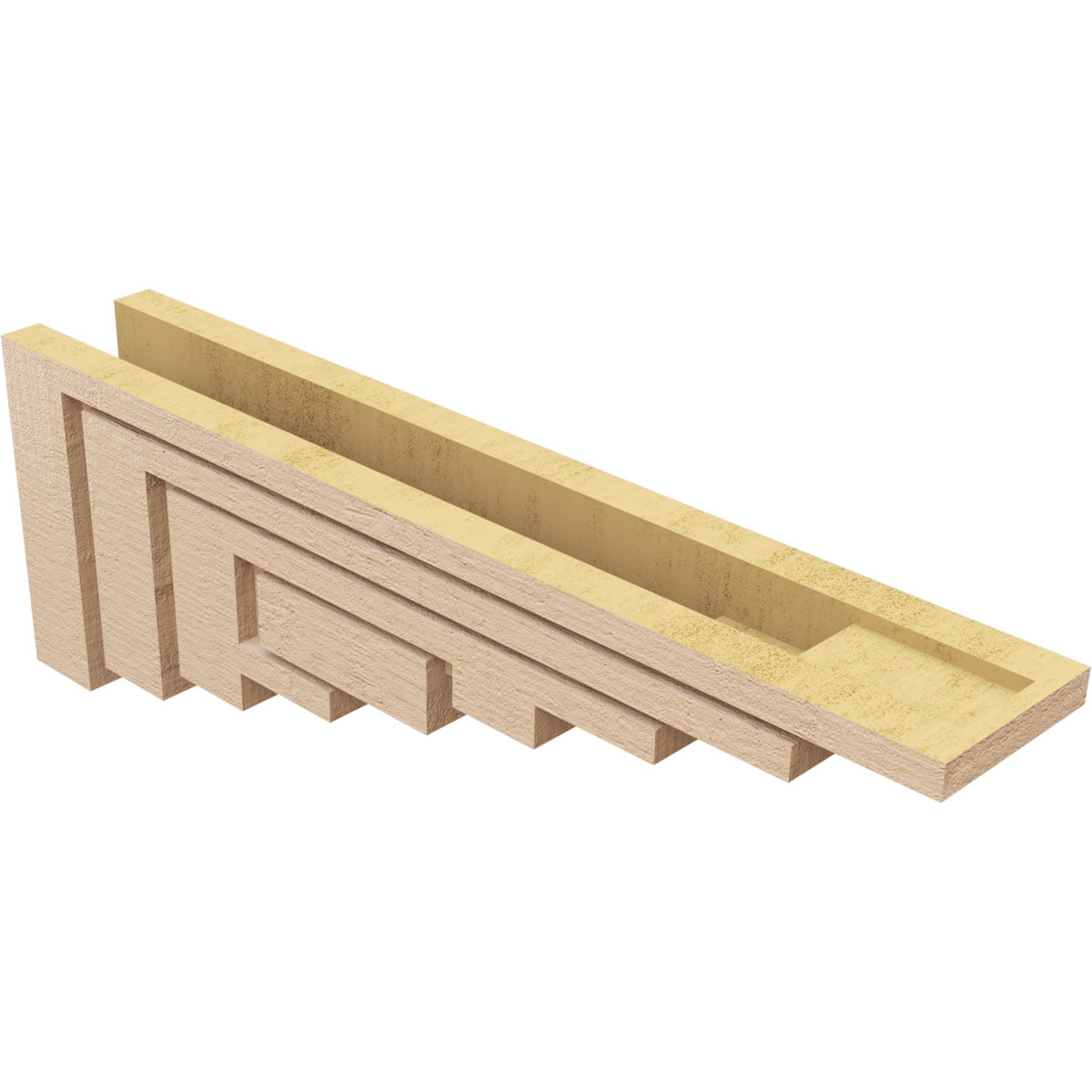 4"W x 24"D x 8"H Thin Landon Rough Cedar Woodgrain TimberThane Corbel, Primed Tan