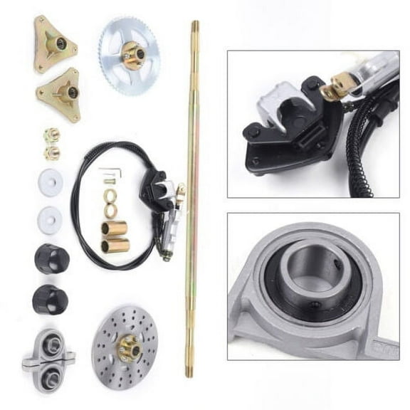 40mm Rear Axle Kit Brake Assembly &Pillow Blocks For ATV Quads Buggy Go Kart US