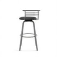 thumbnail image 5 of Pemberly Row 26.25" Faux Leather Swivel Counter Stool in Black/Glossy Gray, 5 of 9