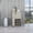 Grey, variant on Modern Style Bar Cart With Cabinet, 6 Wine And Transportable In White Engineered Wood ,