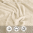 thumbnail image 7 of Beige Throw Blankets, Faux Fleece Throws for Couch  Bed, 3D Waffle Jacquard Decorative Blankets,  Cozy Soft Lightweight Fuzzy Flannel Blanket Suitable for All Seasons, 7 of 7