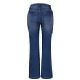 thumbnail image 6 of Single Button Denim Pants High Waisted Slim Stretchy Jeans Bootcut Straight Leg Tight Long Pants Women Trendy Trouser, 6 of 6
