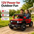 thumbnail image 3 of FUPOJH 12V Ride on Car,Electric Kids Jeep,Lockable Doors,Seatbelt,Bluetooth Music,Ages 1-6,Includes Remote Control,Red, 3 of 9