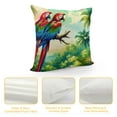 thumbnail image 4 of JRXY Decorative Throw Pillow Covers Summer Colorful Hawaiian Tropical Plants Palm Leaf Pillows Cover Parrots Sea Beach Hawaiian Palm Tree Banana Leaf Flowers Outdoor Pillows Covers White, 4 of 5