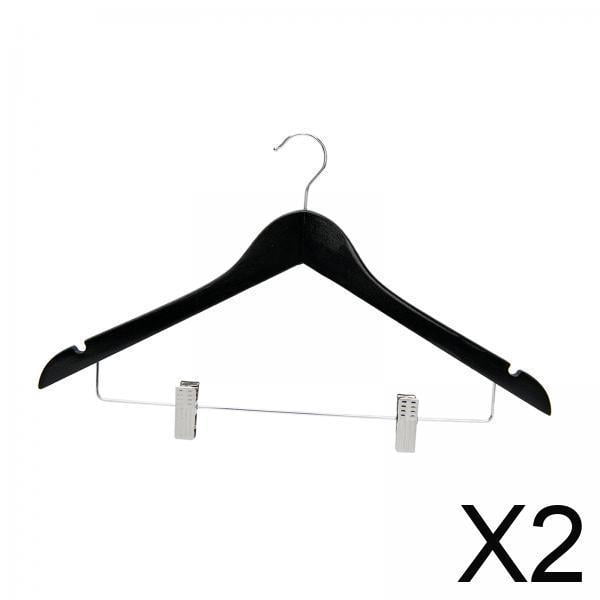 2 Perchas Para Ropa Con Clips, Perchas Ligeras Para Armario, Toallas, Bufandas, , Color Negro