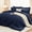 03 - Navy Blue, variant on 7-Piece King Light Grey Soft Comforter Set, All Season Bed in a Bag with Sheets & Pillowcases