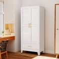 thumbnail image 5 of 70.87" Metal Armoire Wardrobe Closet Storage Cabinet with Hanging Rod And 1 Drawer, 5 of 8