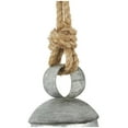 thumbnail image 5 of DecMode Tibetan Inspired Silver Metal Conical Decorative Cow Bells with Jute Hanging Rope, 3 Count, 5 of 12