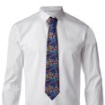 thumbnail image 2 of Naloa Colorful Fall Leaves Print Solid Color Tie Formal Necktie for Men，Suitable for business, daily life, work, 2 of 5