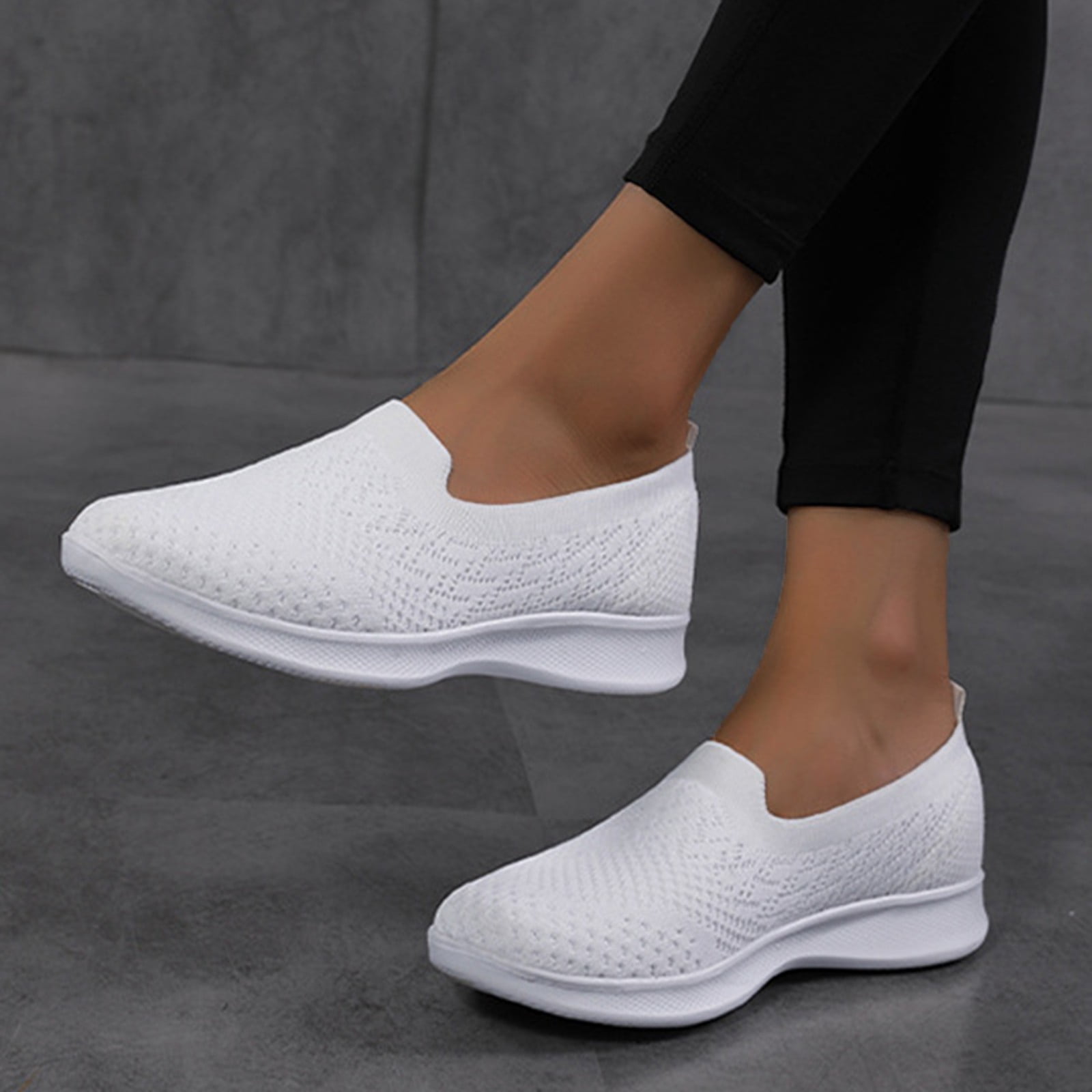 TOWED22 Womens Walking Shoes Non Slip Orthopedic Shoes Mary Jane Shoes(White,9)