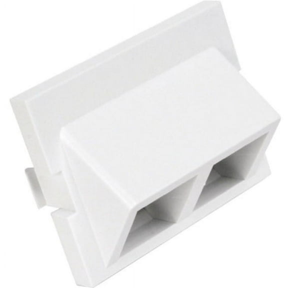 2-Port Angled MOS QuickPort Adapter, 1.5 Units High, White