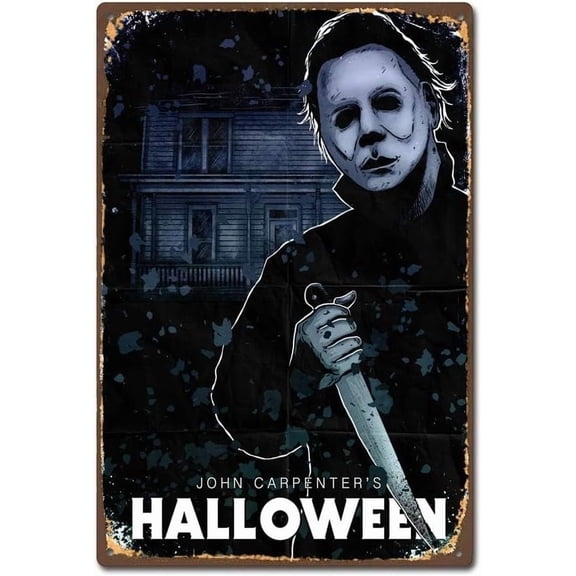 New Tin Sign Aluminum Retro Michael Myers Halloween Horror Film Movie Vintage Retro Metal Sign 8 X 12 Inch