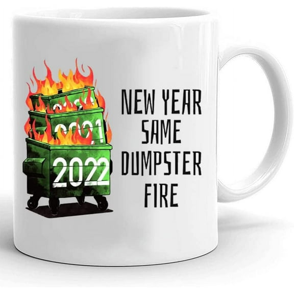 Dumpster Fire Mug, New Year Same Dumpster Fire 2022 Mug, Christmas Gifts For Mom Dad Best Friends Spooky Mug Pumpkin Fall Mugs Ghost Mugs Coffee Halloween Cup, Funny Ghost Mug
