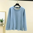 thumbnail image 2 of aidice Winter Tops for Women Casual Long Sleeve Round Neck Comfy Fitting Warm Underwear Blouses Tops, 2 of 6