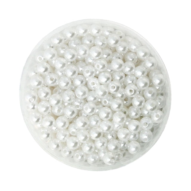 500 Unids 6mm Redonda De Plástico Pearl Spacer Beads DIY Craft Blanco Sunnimix Perlas de imitación de perlas