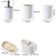 thumbnail image 2 of 5 piezas de bambú para baño, soporte de vidrio para cepillos de dientes, dispensador de jabón, jabonera, accesorios de baño, electrónica brillante, 2 of 4