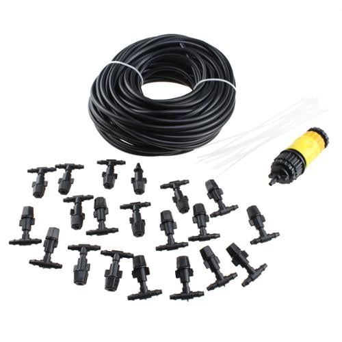AGPtek 20M 66FT Outdoor Garden Patio Misting Cooling System with 20 Plastic Mist Nozzle by