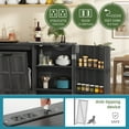 thumbnail image 3 of Uforic Kitchen Storage Cabinet with Shelves & Doors, Sideboard Cabinet for Double 13-gal Trash Bins, Gray, 3 of 8