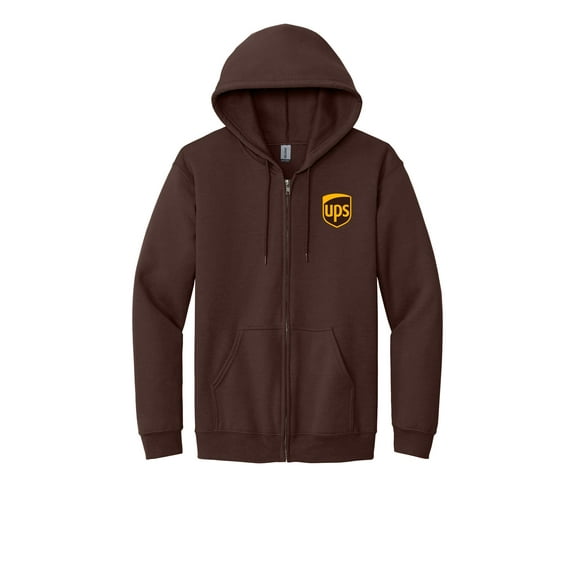 UPS Sweatshirt Zip up Hoodie United Parcel Service Official Colors and Style (US, Alpha, XX-Large, Regular, Regular, Brown)
