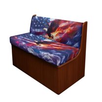 Uorisanigo RV Dinette Cushions Covers, Stretch American Flag Eagle Camper Cushion Slipcover RV Sofa Cover Washable Loveseat Slipcovers for Travel Trailer Couch (1 Bench & 1 Backrest Covers)