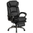 thumbnail image 2 of Flash Furniture High Back Black LeatherSoft Executive Reclining Ergonomic Swivel Office Chair with Outer Lumbar Cushion and Arms, 2 of 13