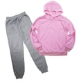thumbnail image 2 of NAISIBABY Outfit Sets for Girls, Comfy Pullover Elastic Waist Long Sleeved Hooded Sweatshirt With Sweatpants Pink Size 12, 2 of 5