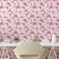 thumbnail image 2 of Ambesonne, Floral Design Peel & Stick Wallpaper for Home, Retro Lily Flowers, 13"x100", Hot Pink Coral and Soft Pink, 2 of 5