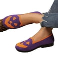 thumbnail image 5 of Willtoo Halloween Shoes for Women Pumpkin Ghost Pattern Loafers Soft Knitted Slip on Flats, 5 of 5
