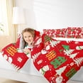 thumbnail image 4 of Feelyou Kawaii Santa Claus Bedding Comforter Set for Child, Red Christmas Snowman Twin Comforter Sets, Happy New Year Reversible Bedding Set, Lightweight Room Decor, 2 Pieces, 4 of 8