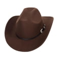 thumbnail image 4 of Sombrero de vaquero occidental, sombrero clásico versátil para disfraz, sombrero protector solar, sombrero de jazz para Estilo A Café, 4 of 9