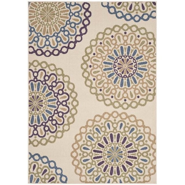 Safavieh Veranda Cream Indoor Outdoor Rug - 4' x 5'7"