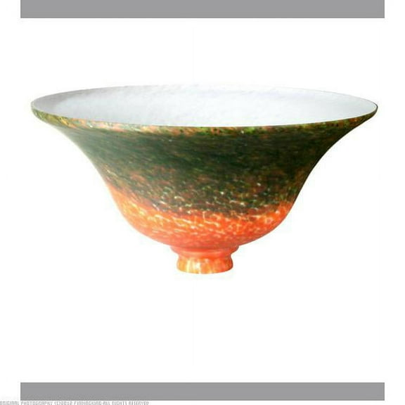 Meyda 10.5"w Red/green Pate-de-verre Bell Shade - 11275
