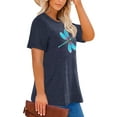 thumbnail image 2 of XCHQRTI Women Dragonfly Tshirt Plus Size Short Sleeves Graphic Casual Loose Tee Tops, 2 of 6