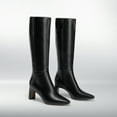 thumbnail image 7 of BURUDANI Women Chunky Block-Heel Square-Toe Knee-High Tall Boots Side-Zip Fashion Boots, 7 of 7