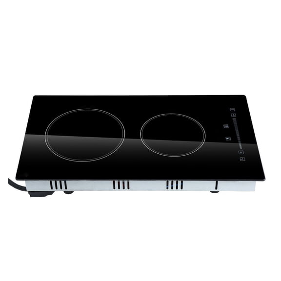 Electric Stove Top 2 Burner, 20x11.6 inch 110V Glass Cooktop, Sensor Touch Control, Timer & Child Lock, 9 Power Levels for Boil, Fry, Simmer