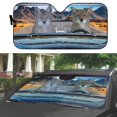thumbnail image 4 of 3D Coyote Couple Car Auto Sunshades Windshield Heat Protection Sun Shades Univeral Fit Cars Suv Truck, 4 of 6