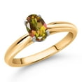 thumbnail image 2 of Gem Stone King 10K Yellow Gold Mango Mystic Topaz Solitaire Engagement Ring for Women (1.20 Cttw, Oval 7X5MM, Gemstone Birthstone, Size 8), 2 of 4