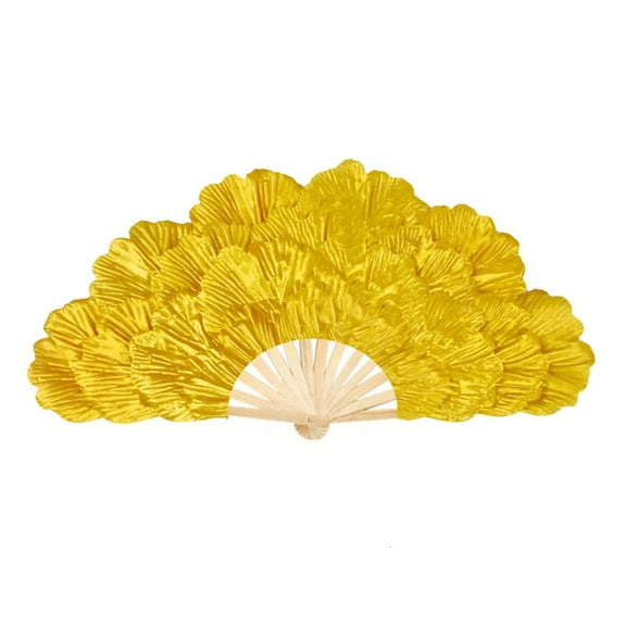 AOOOWER Luxurious Handcraft Peony Handheld Fan Large Decorative Folding Hand Fan for Stage Performances and Celebration