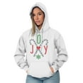 thumbnail image 5 of Festive Christmas Candy Cane Joy Hoodie Sweatshirt Women Brisco Brands M, 5 of 6