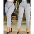 thumbnail image 4 of iHPH7 Dress Pants Women High Waisted Trousers Women Straight Leg Pants Women Business Casual Pants for Women Pull On Pants for Women Slim Fit Pants for Women Office Pants for Women Gray 1 XL, 4 of 4