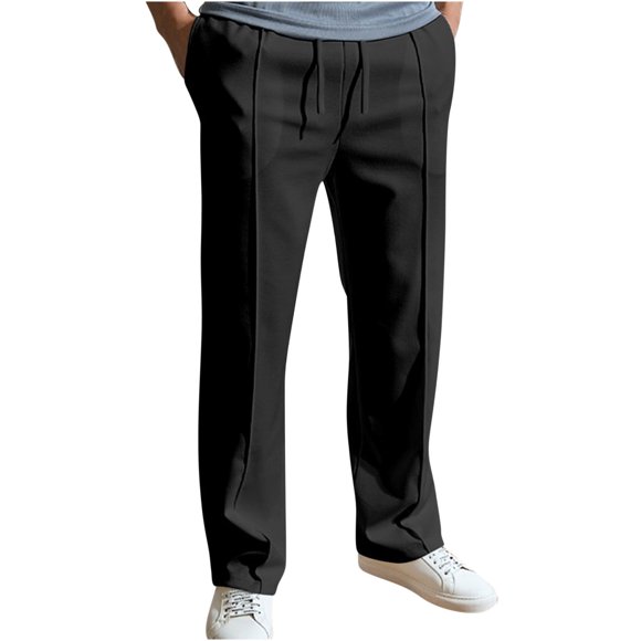 EGNMCR Men's Lightweight Pants, Cargo Pants Men, Linen Pants Men Men's Twill Drawstring Elastic Waist Loose Jogging Pants Casual Overalls Trousers Men Polyester pant