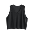 thumbnail image 3 of Womens Loose Sweater Vest Hollow Crochet V Neck Pullover Tank Tops Light Weight Sleeveless Casual Knitted Vest Black, Free Size, 3 of 6