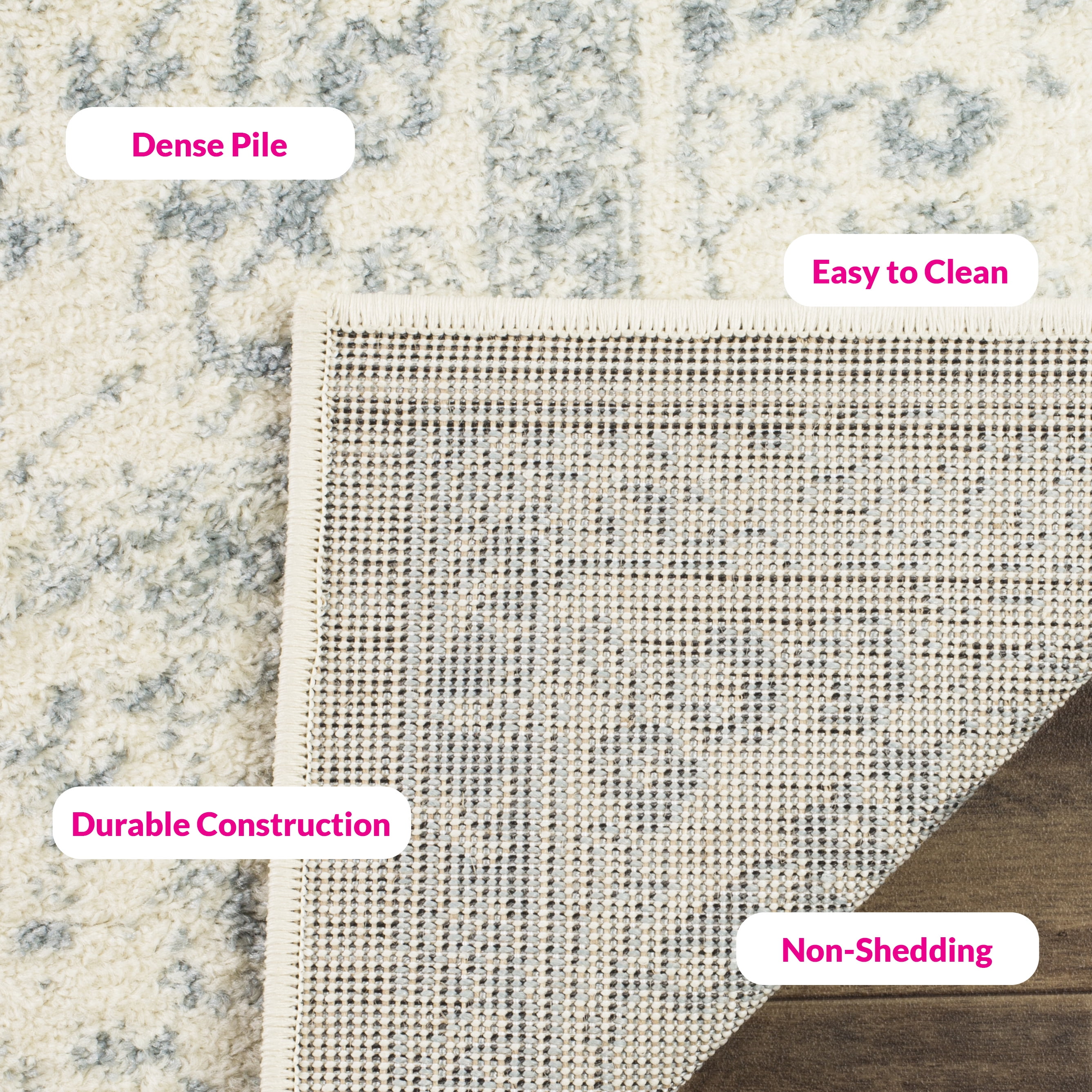 Safavieh Adirondack Wyatt Traditional Distressed Runner Rug, Ivory/Slate, 2'6" x 8'