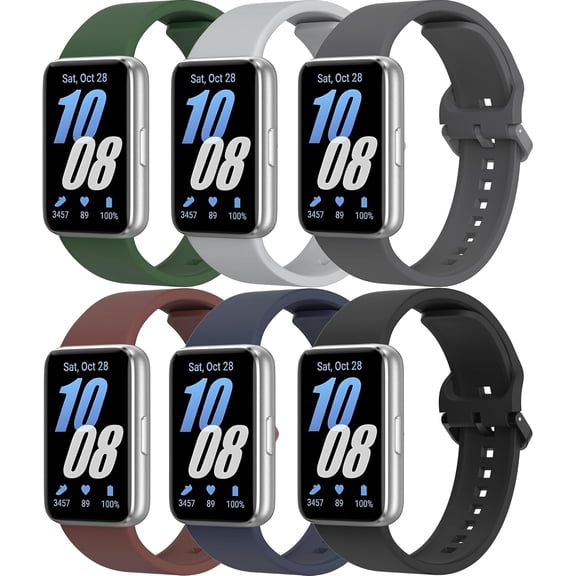 6 PACK Bands for Samsung Galaxy Fit 3 Band Women Men, Soft Silicone Sport Replacement Watch Strap Compatible with Galaxy Fit 3 SM-R390 Smartwatch Accessories